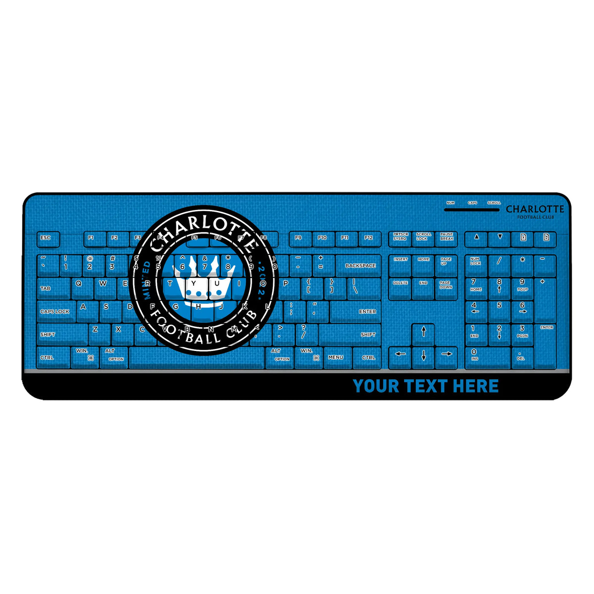 Charlotte FC Personalized Endzone Solid Wireless USB Keyboard