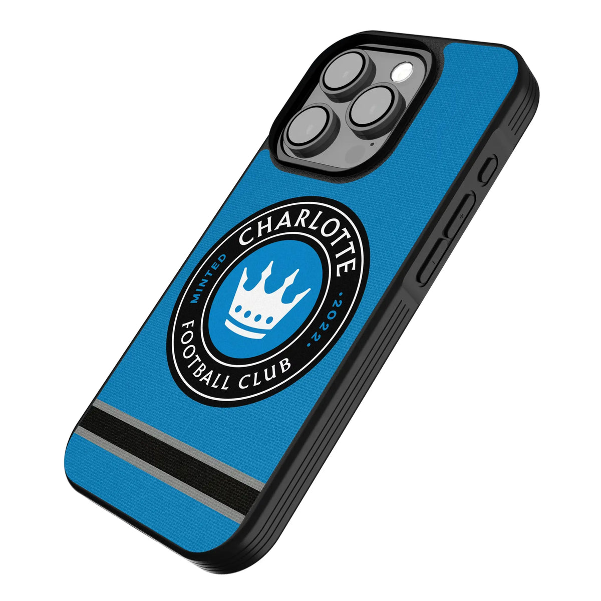 Charlotte FC Stripe iPhone Bump Phone Case for Apple iPhone - Isometric View