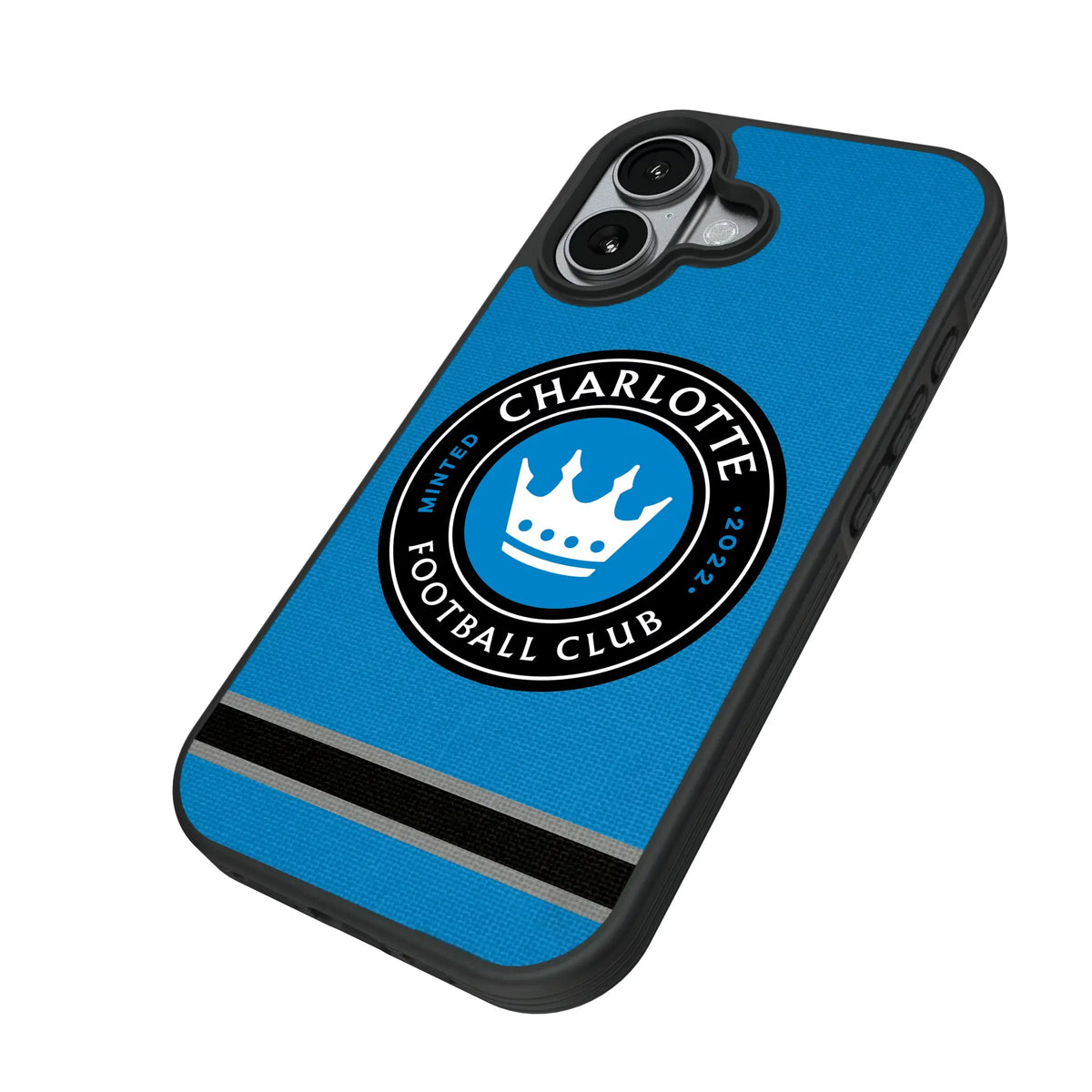 Charlotte FC Stripe iPhone Bump Phone Case for Apple iPhone - Isometric View#Device_iPhone 17