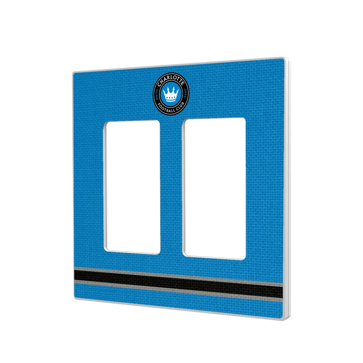 Charlotte FC Stripe Hidden-Screw Light Switch Plate#Style_Double Rocker