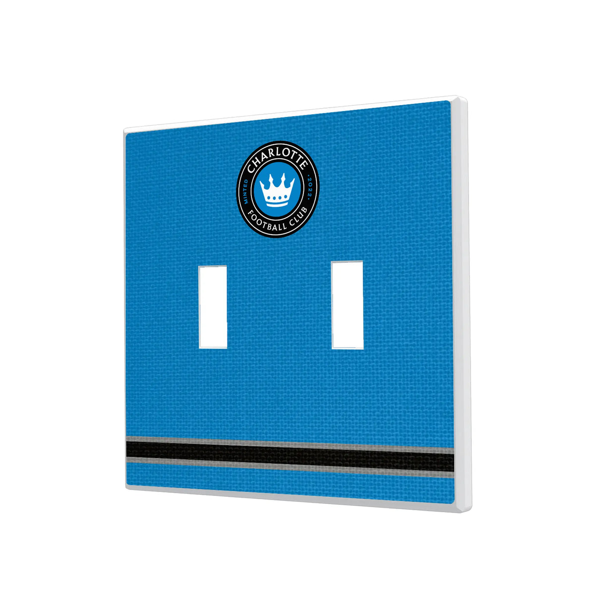 Charlotte FC Stripe Hidden-Screw Light Switch Plate#Style_Double Toggle