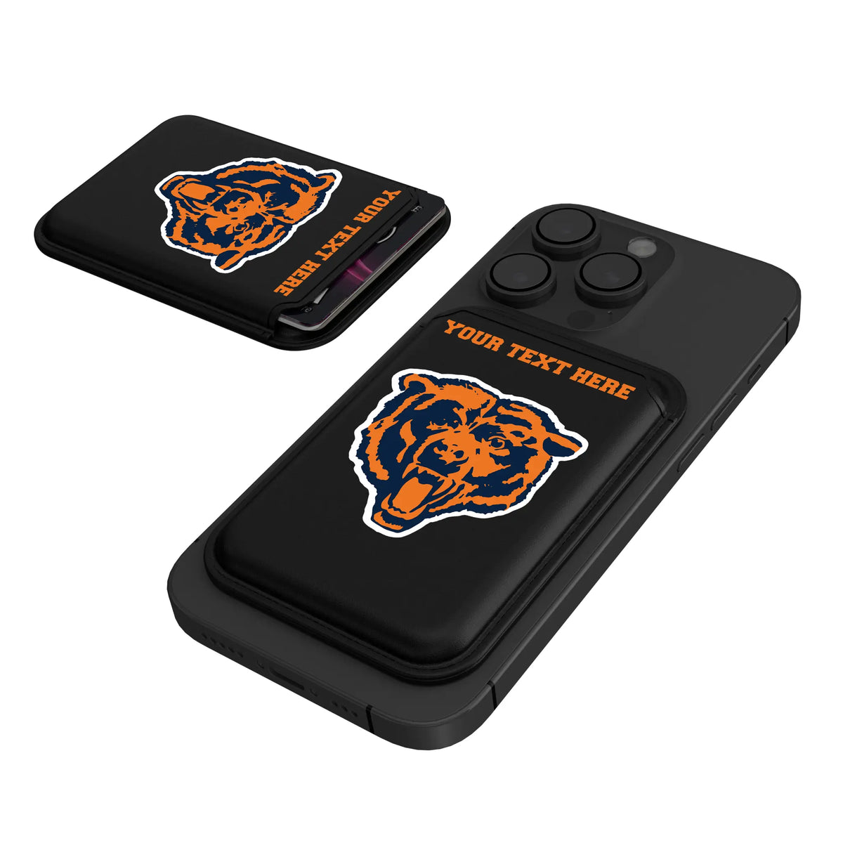 Chicago Bears 1946 Historic Collection Personalized Insignia Black Magnetic Credit Card Wallet