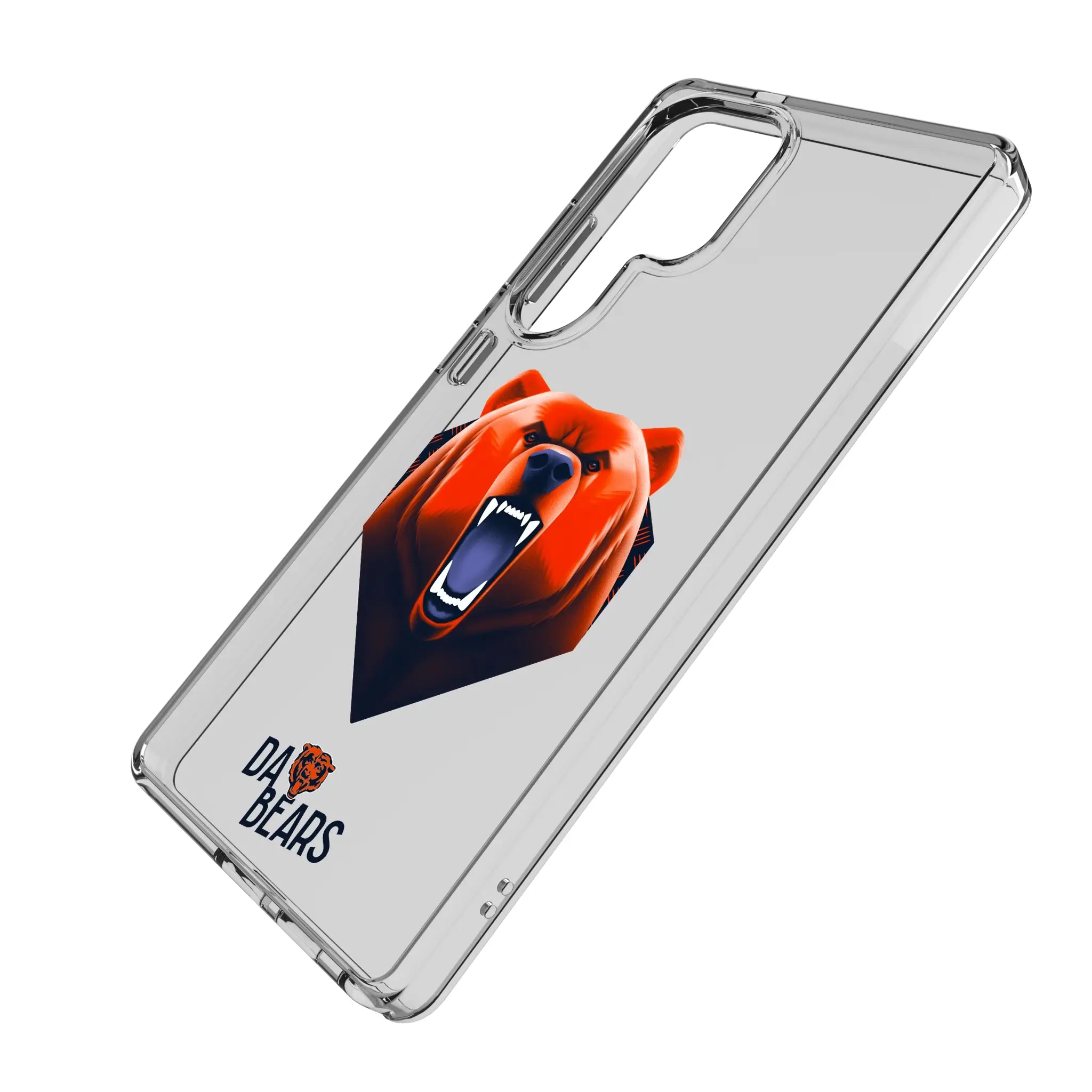 Chicago Bears Deco Galaxy Clear Phone Case for Samsung Galaxy - Isometric View#Device_Galaxy S25 Ultra