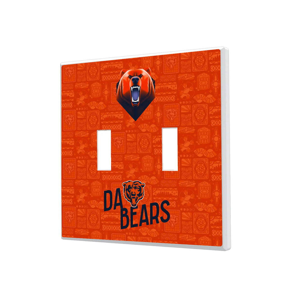 Chicago Bears Deco Hidden-Screw Light Switch Plate#Style_Double Toggle