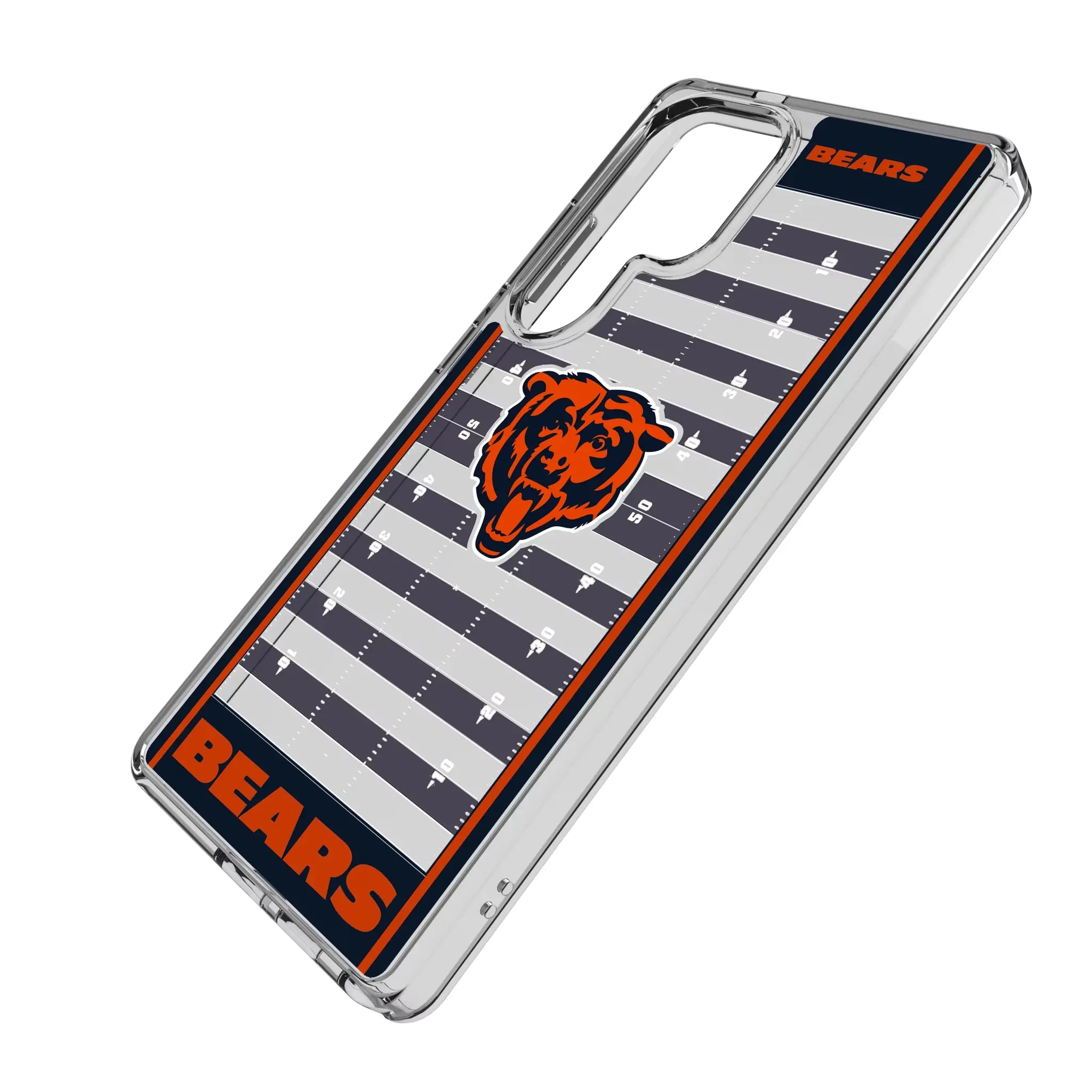 Chicago Bears Field Galaxy Clear Phone Case for Samsung Galaxy - Isometric View#Device_Galaxy S25 Ultra