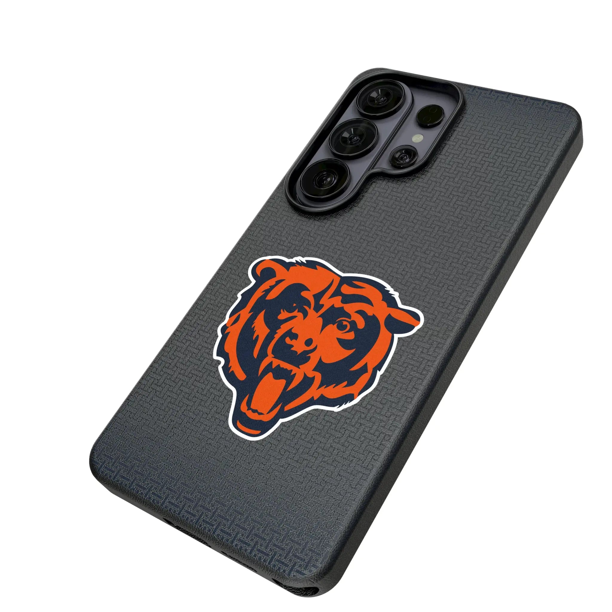 Chicago Bears Linen Galaxy MagSafe Compatible Phone Case for Samsung Galaxy - Isometric View#Device_Galaxy S26 Ultra