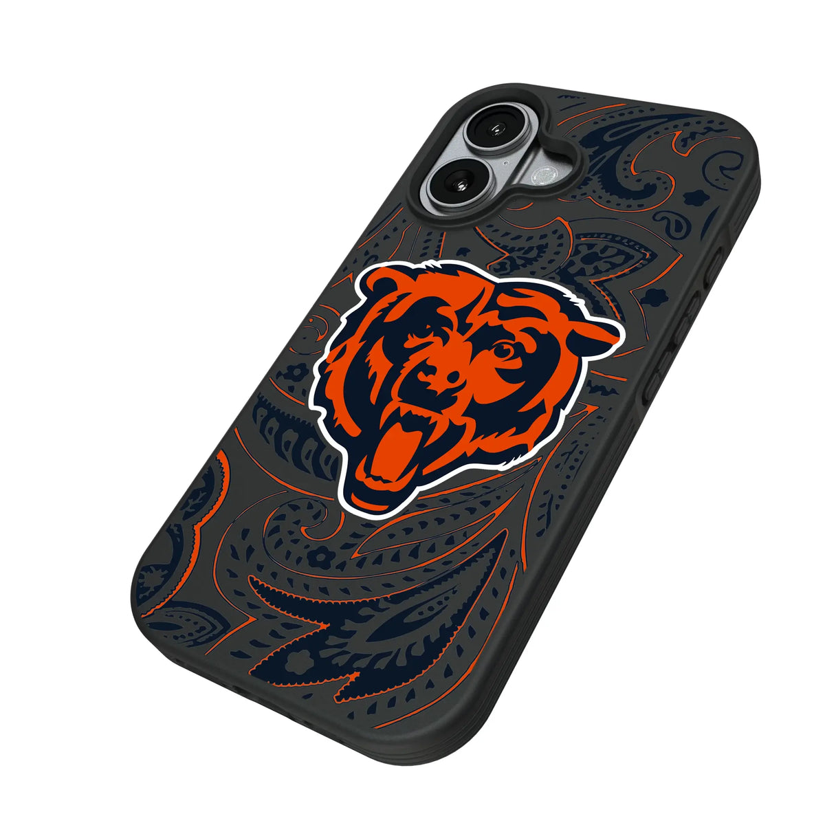 Chicago Bears Paisley iPhone Bump Phone Case for Apple iPhone - Isometric View#Device_iPhone 17