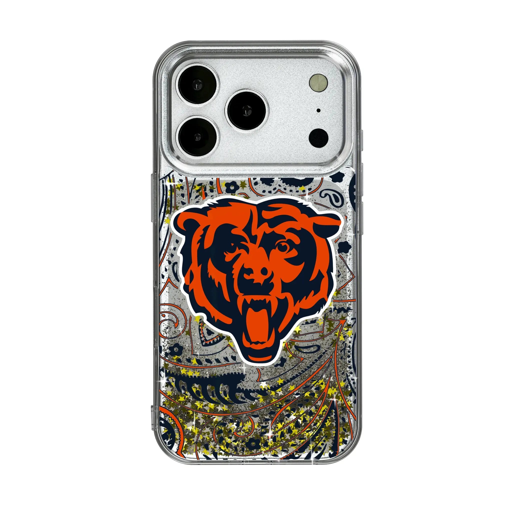 Chicago Bears Paisley iPhone Glitter Phone Case for Apple iPhone