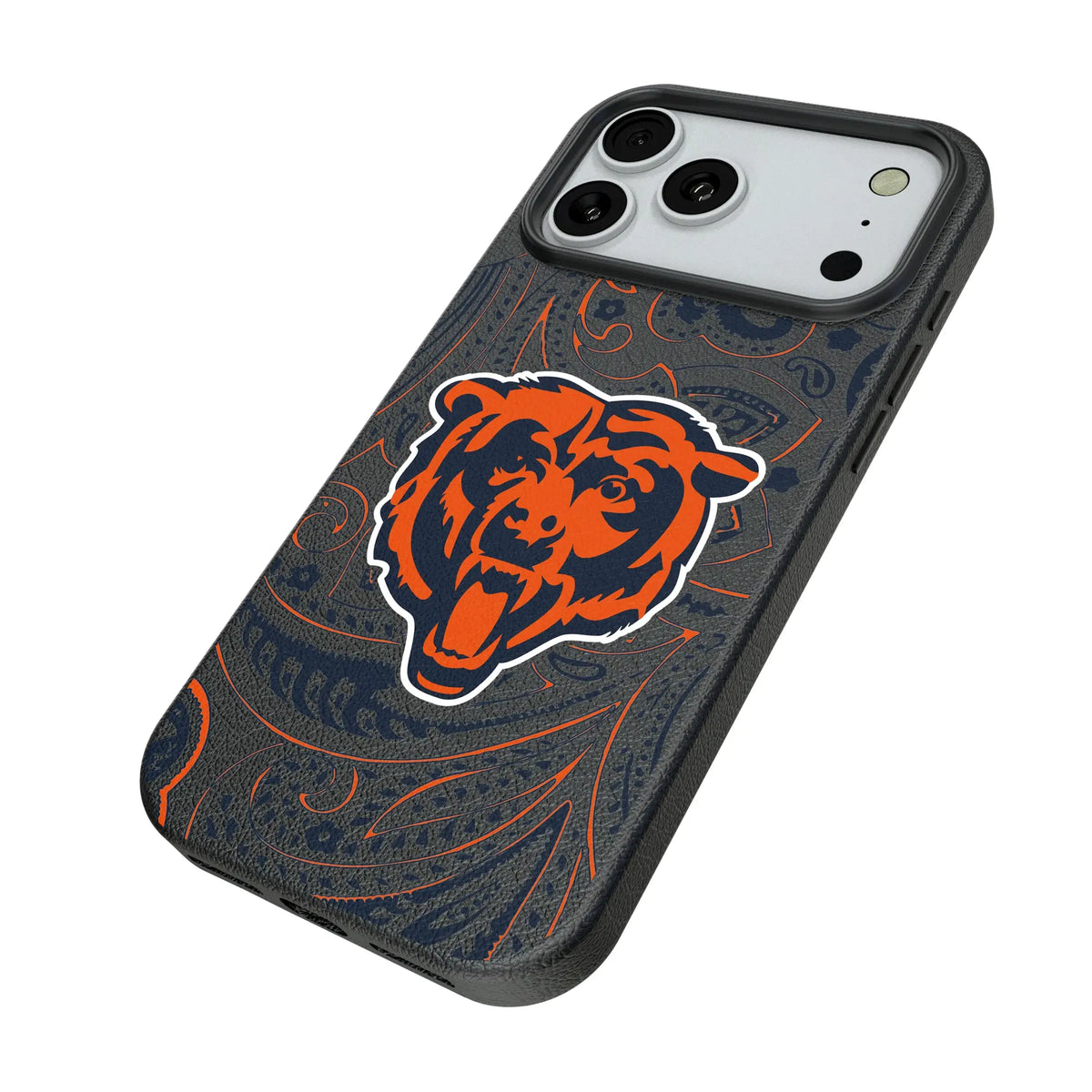 Chicago Bears Paisley iPhone MagSafe Compatible Phone Case for Apple iPhone - Isometric View#Device_iPhone 18 Pro Max