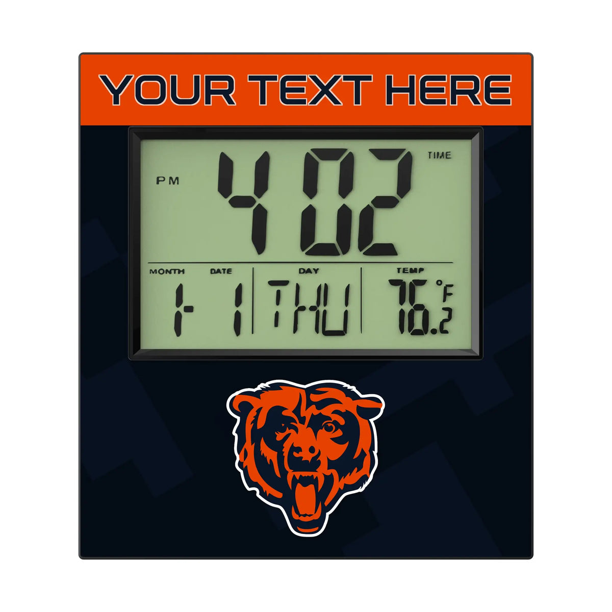 Chicago Bears Personalized Color Block Wall Clock