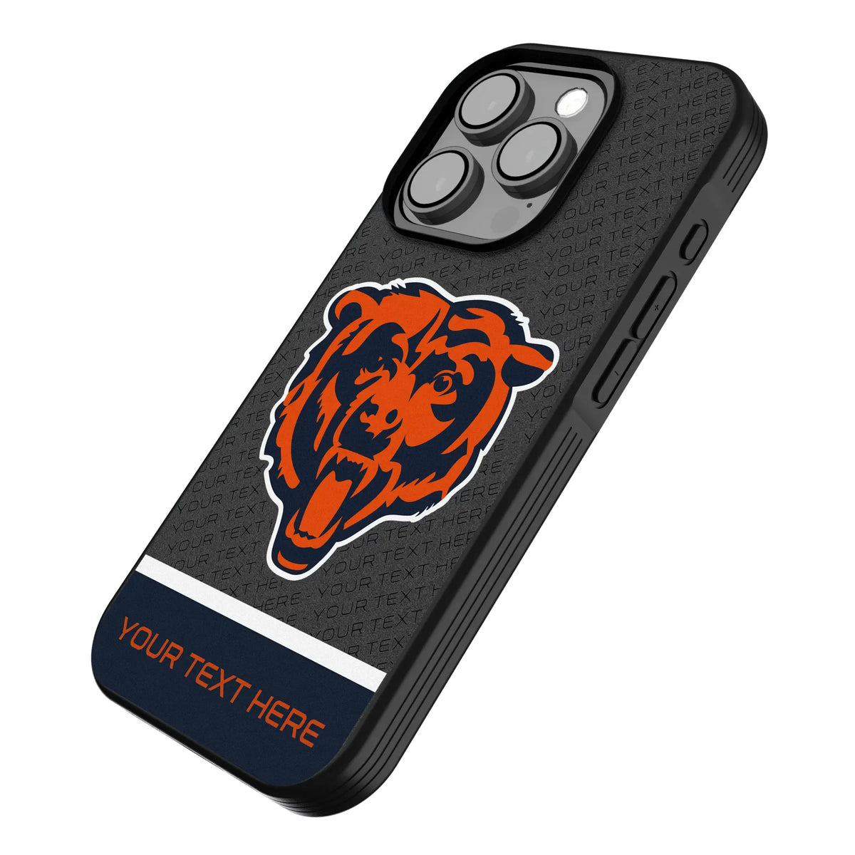Chicago Bears Personalized EndZone Plus iPhone Bump Phone Case for Apple iPhone - Isometric View