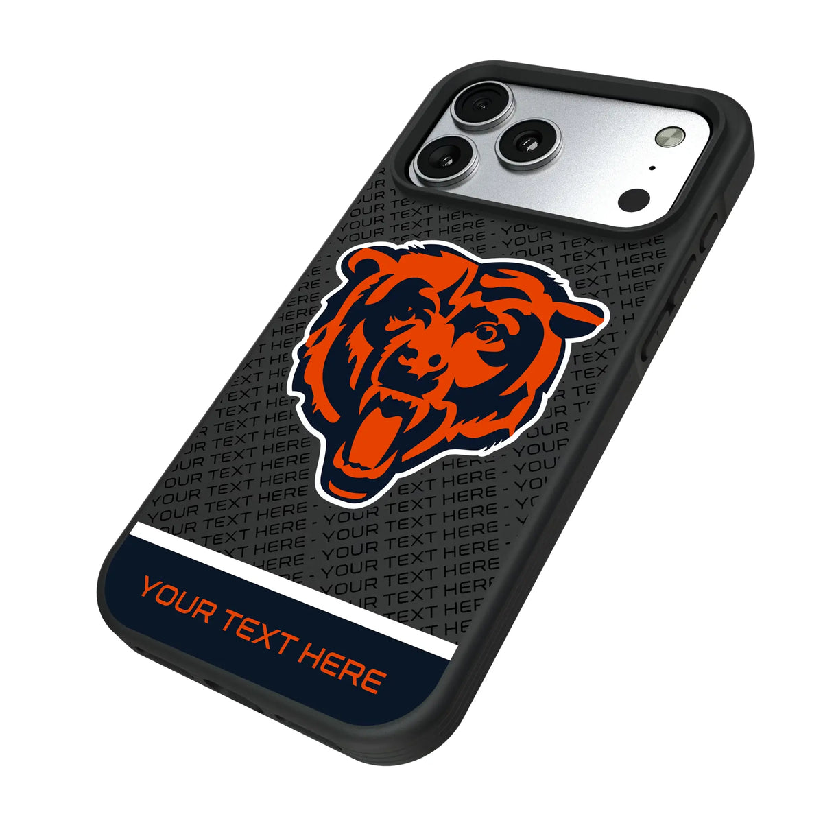 Chicago Bears Personalized EndZone Plus iPhone Bump Phone Case for Apple iPhone - Isometric View#Device_iPhone 17 Pro Max