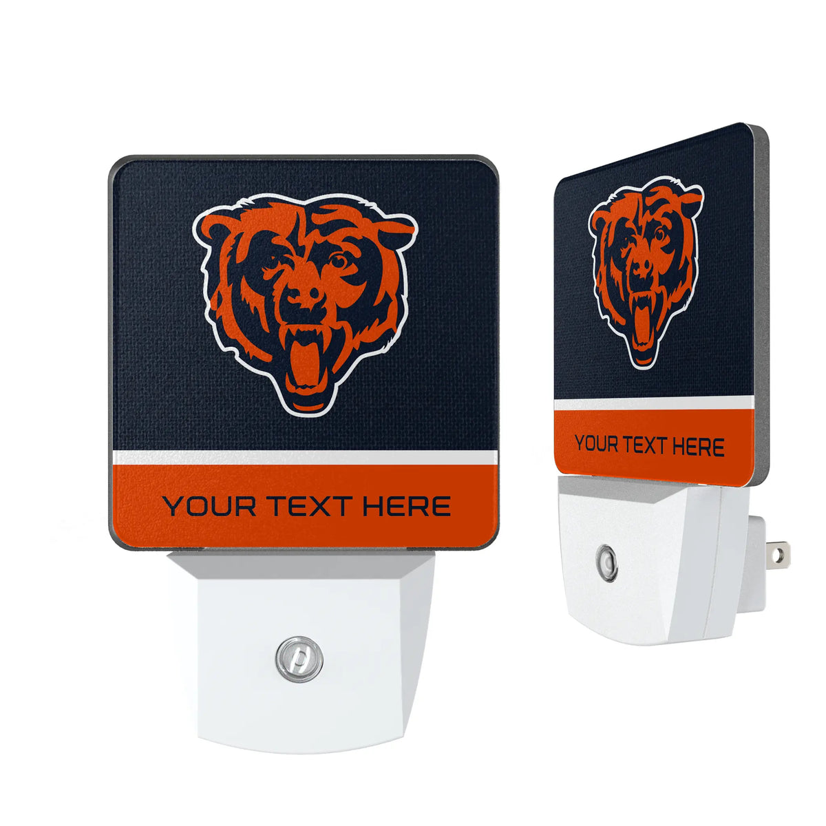 Chicago Bears Personalized Endzone Solid Night Light 2-Pack