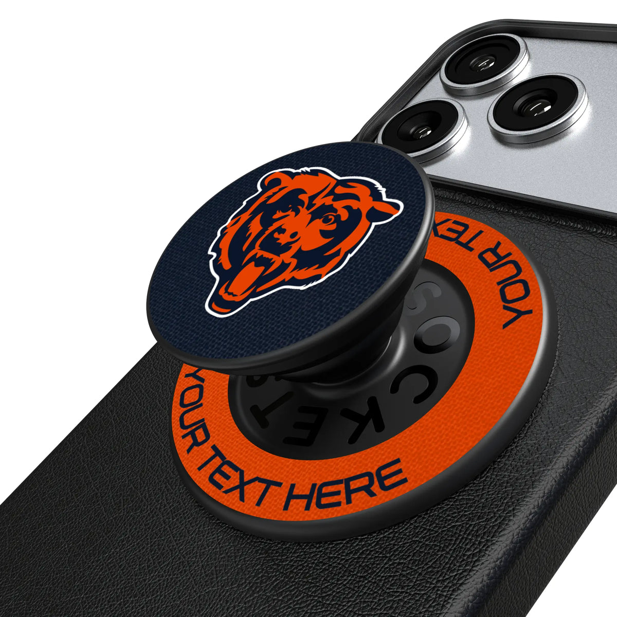 Chicago Bears Personalized Endzone Solid Popsockets Round Magnetic