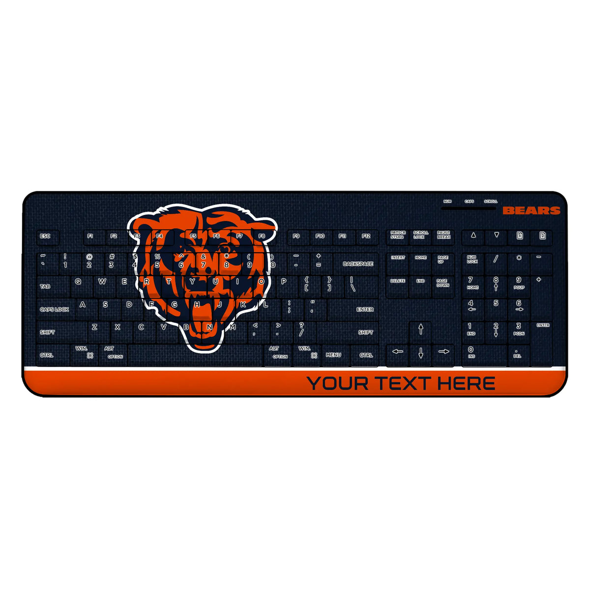 Chicago Bears Personalized Endzone Solid Wireless USB Keyboard