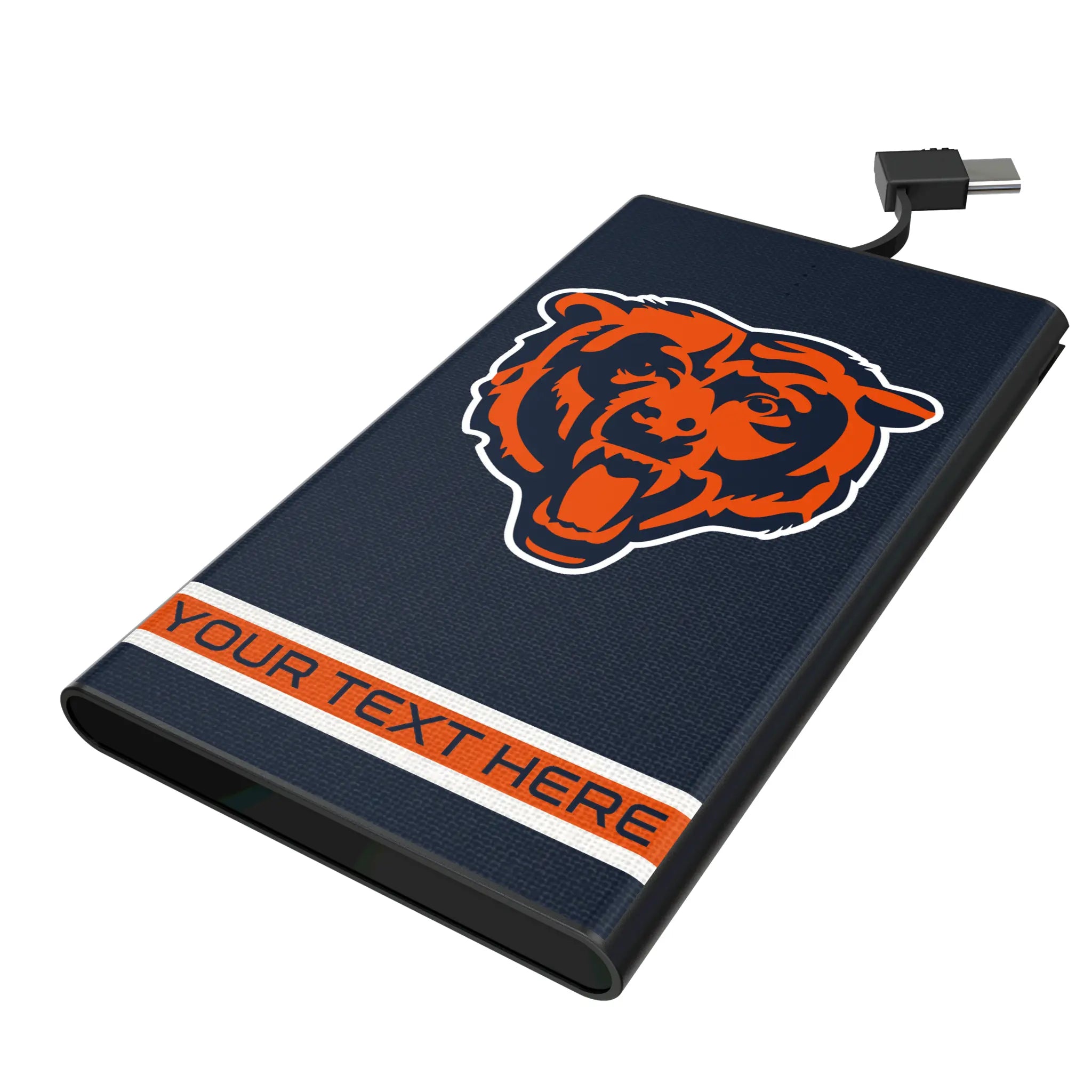 Chicago Bears Personalized Stripe 5000mAh Flat Power Bank