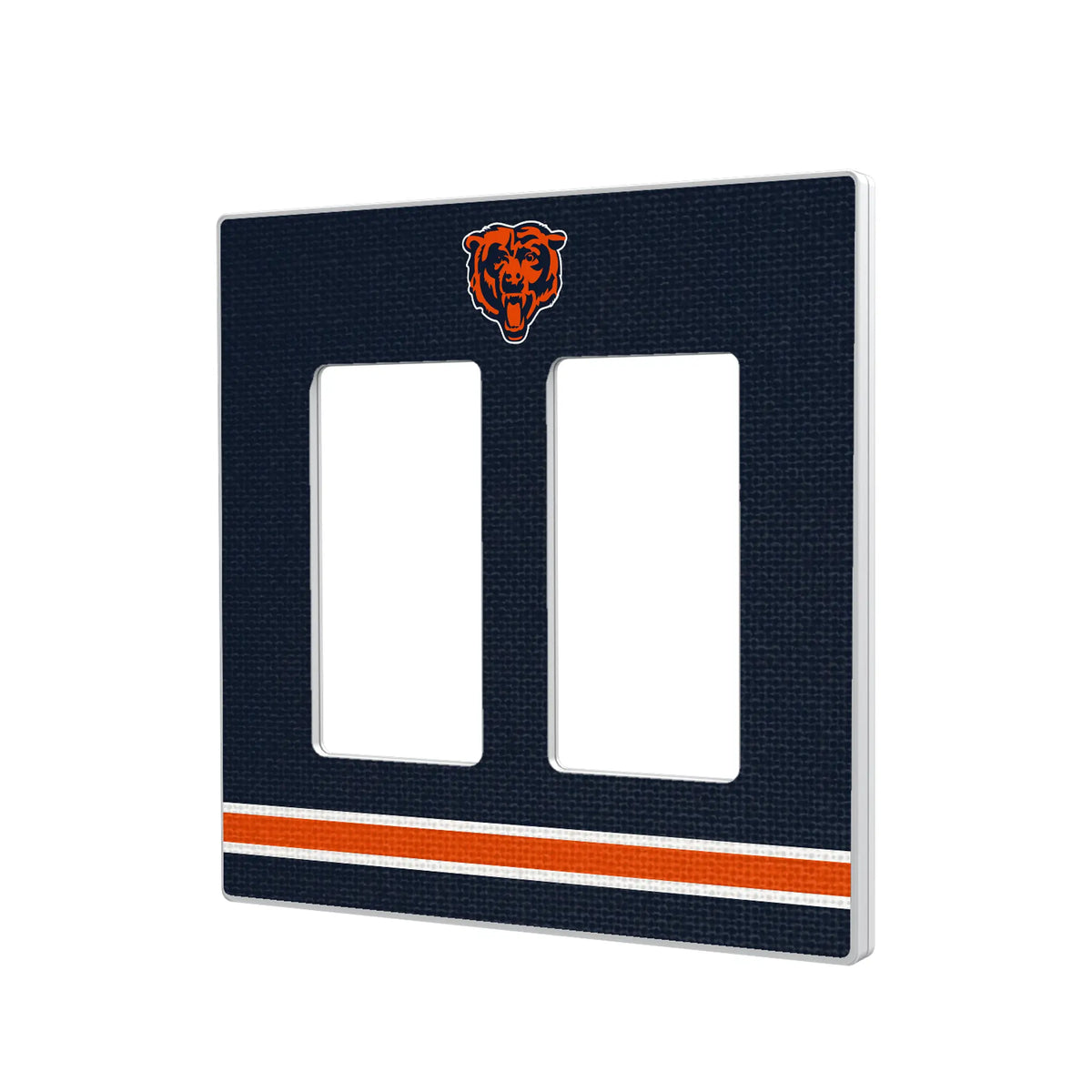 Chicago Bears Stripe Hidden-Screw Light Switch Plate#Style_Double Rocker