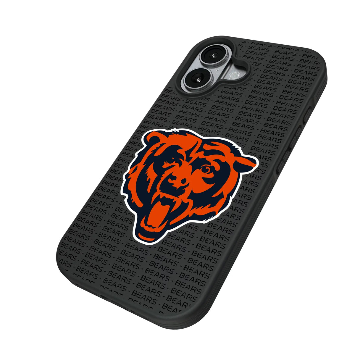 Chicago Bears Text Backdrop iPhone Bump Phone Case for Apple iPhone - Isometric View#Device_iPhone 17