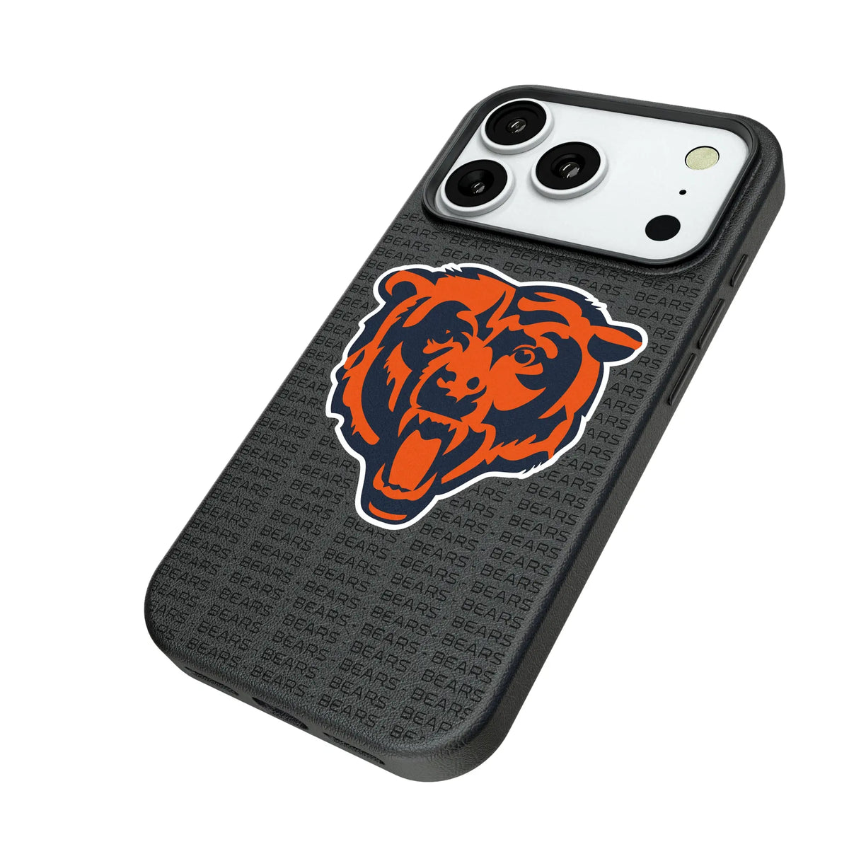 Chicago Bears Text Backdrop iPhone MagSafe Compatible Phone Case for Apple iPhone - Isometric View#Device_iPhone 18 Pro