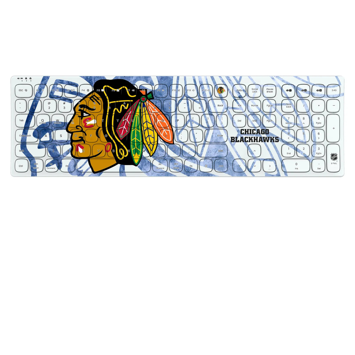 Chicago Blackhawks Ice Tilt KKB605 Curved Wireless Keyboard