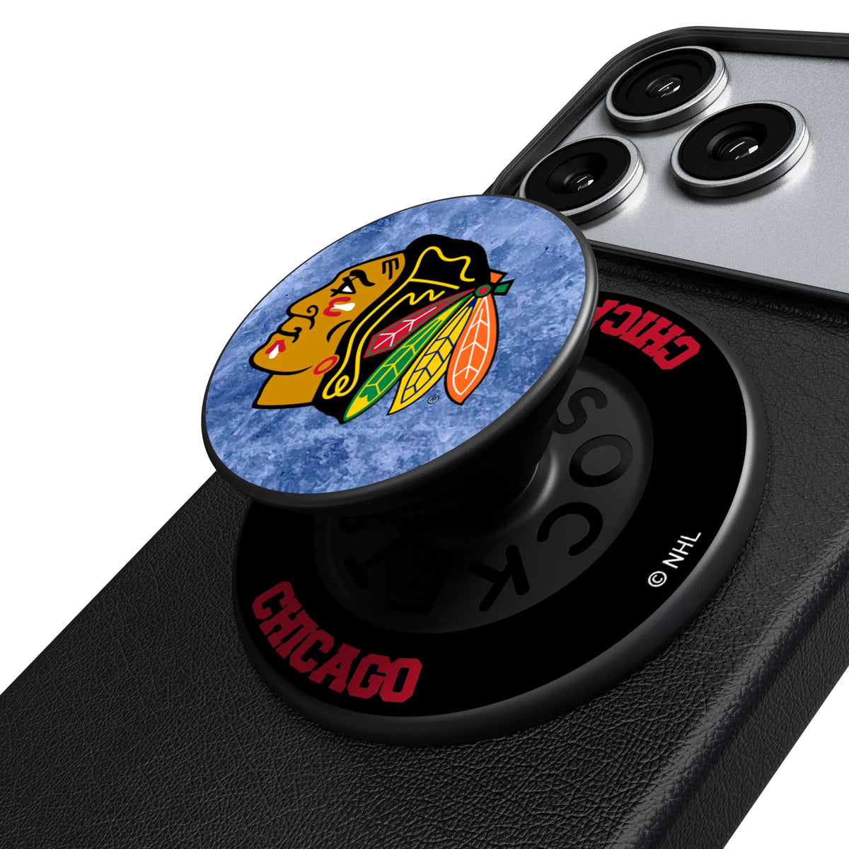 Chicago Blackhawks Ice Wordmark Popsockets Round Magnetic