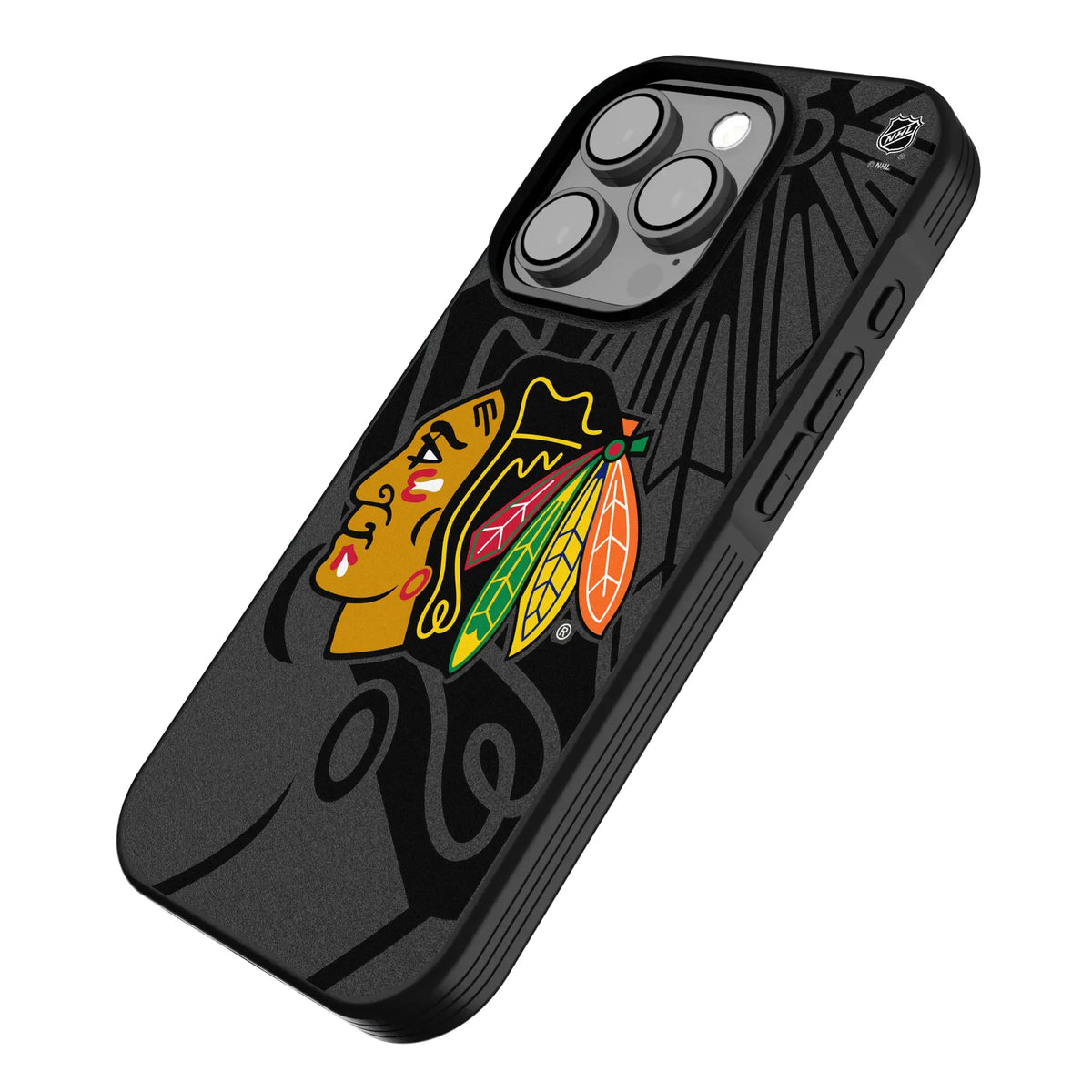 Chicago Blackhawks Monocolor Tilt iPhone Bump Phone Case for Apple iPhone - Isometric View