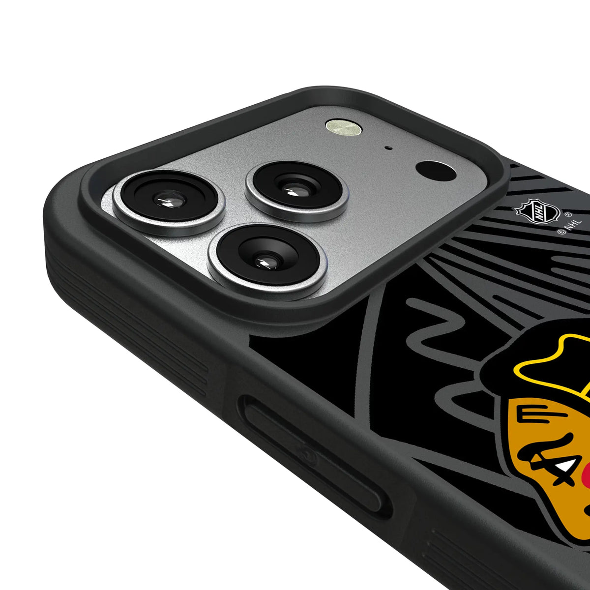 Chicago Blackhawks Monocolor Tilt iPhone Bump Phone Case for Apple iPhone - Detail#Device_iPhone 17 Pro