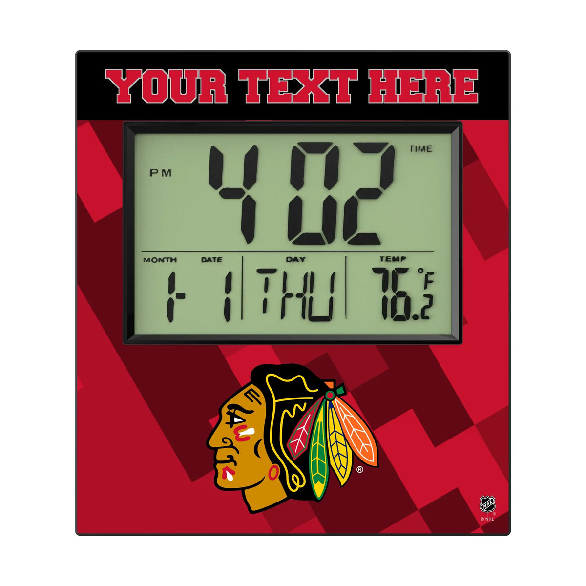 Chicago Blackhawks Personalized Color Block Wall Clock