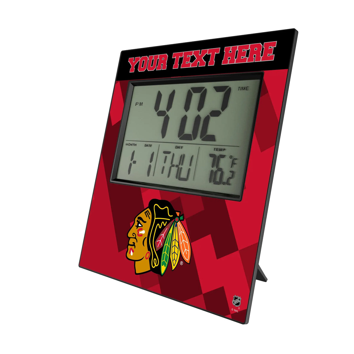 Chicago Blackhawks Personalized Color Block Wall Clock