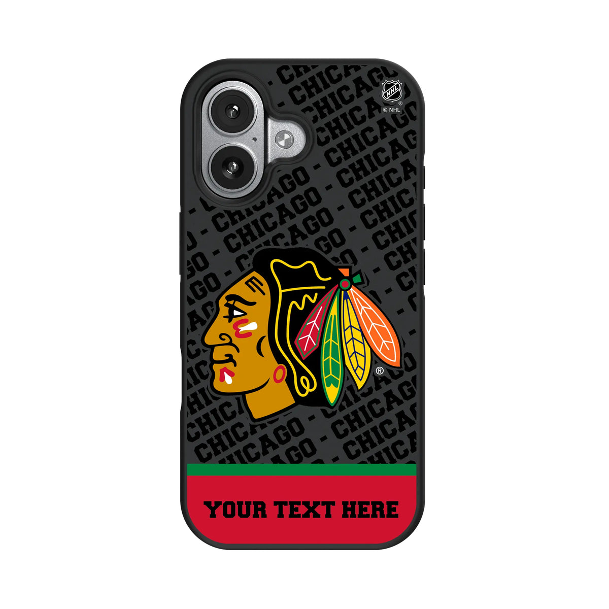 Chicago Blackhawks Personalized EndZone Plus iPhone Bump Phone Case for Apple iPhone#Device_iPhone 17