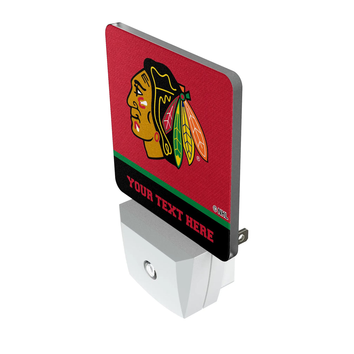 Chicago Blackhawks Personalized Endzone Solid Night Light 2-Pack - Isometric View