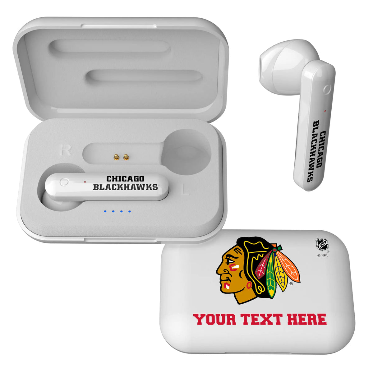 Chicago Blackhawks Personalized Insignia Wireless TWS Earbuds