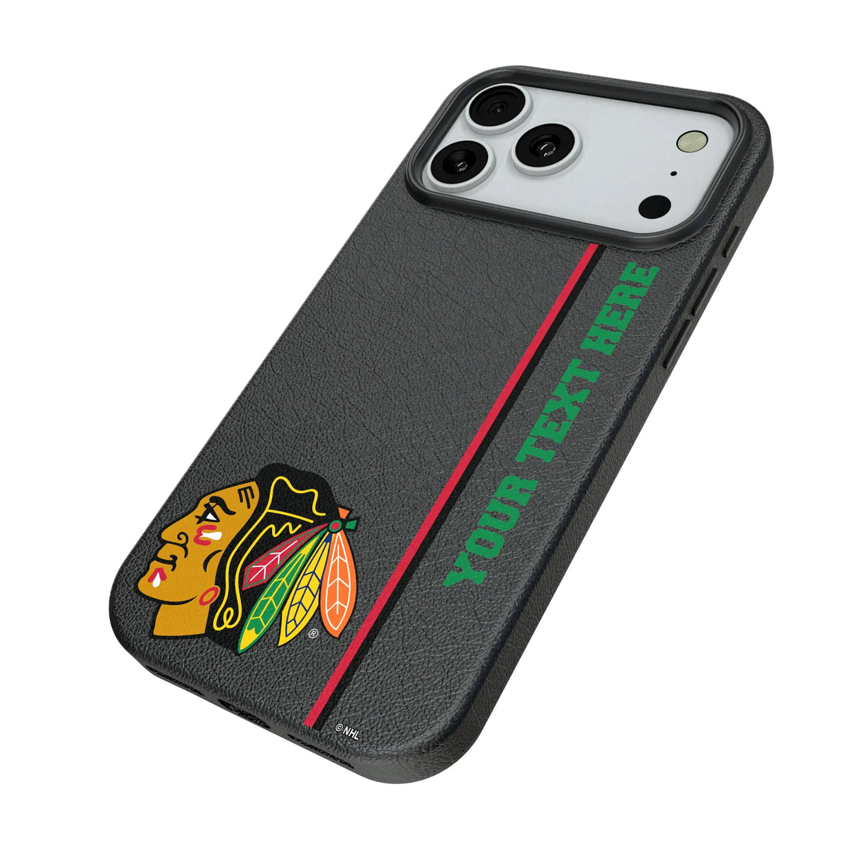 Chicago Blackhawks Personalized Sidebard iPhone MagSafe Compatible Phone Case for Apple iPhone - Isometric View#Device_iPhone 18 Pro Max