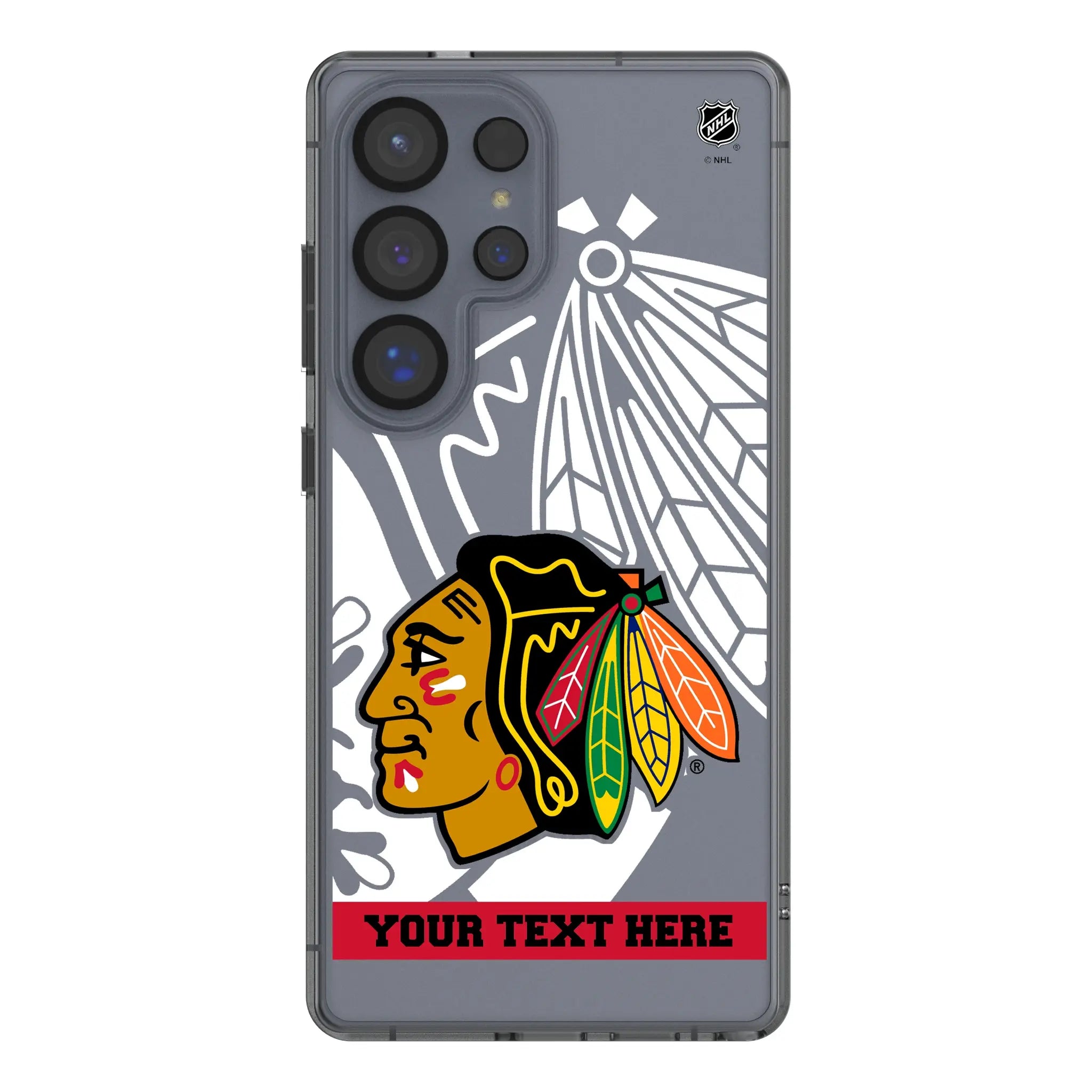 Chicago Blackhawks Personalized Tilt Galaxy Clear Phone Case for Samsung Galaxy#Device_Galaxy S25 Ultra