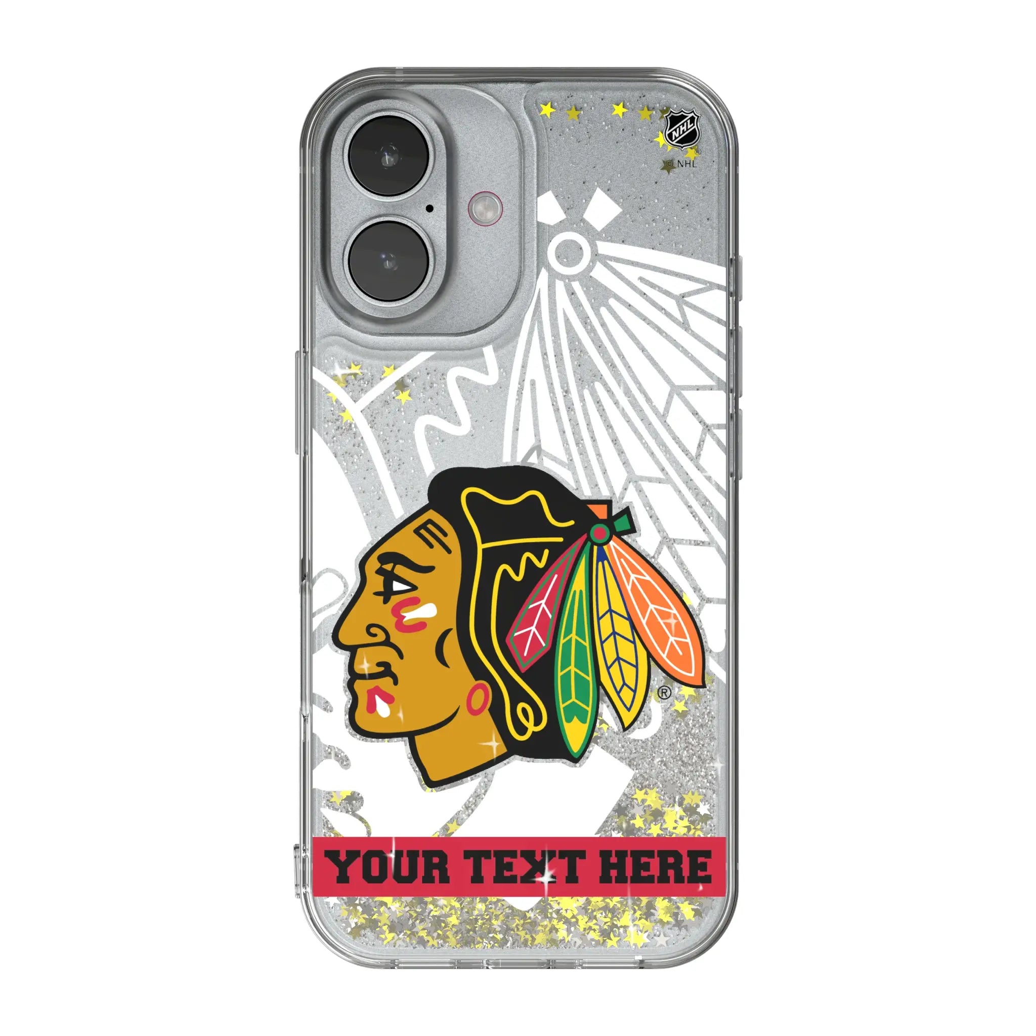 Chicago Blackhawks Personalized Tilt iPhone Glitter Phone Case for Apple iPhone