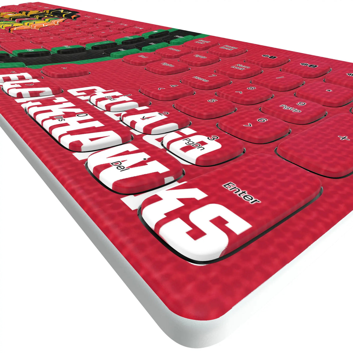 Chicago Blackhawks Stripe KKB605 Curved Wireless Keyboard - Detail