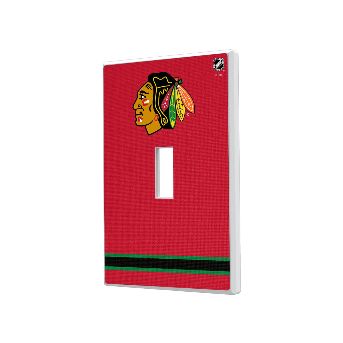 Chicago Blackhawks Stripe Hidden-Screw Light Switch Plate#Style_Single Toggle