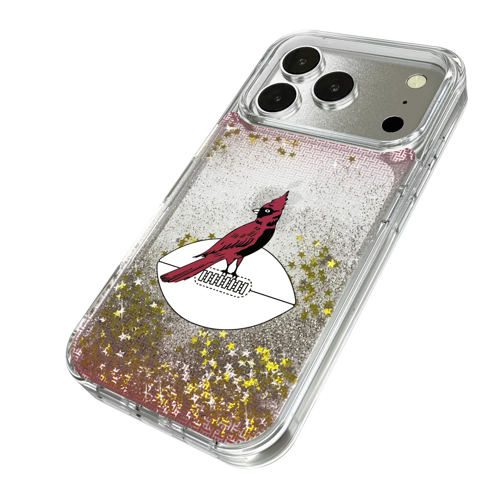 Chicago Cardinals 1947-1959 Historic Collection Linen iPhone Glitter Phone Case for Apple iPhone - Isometric View