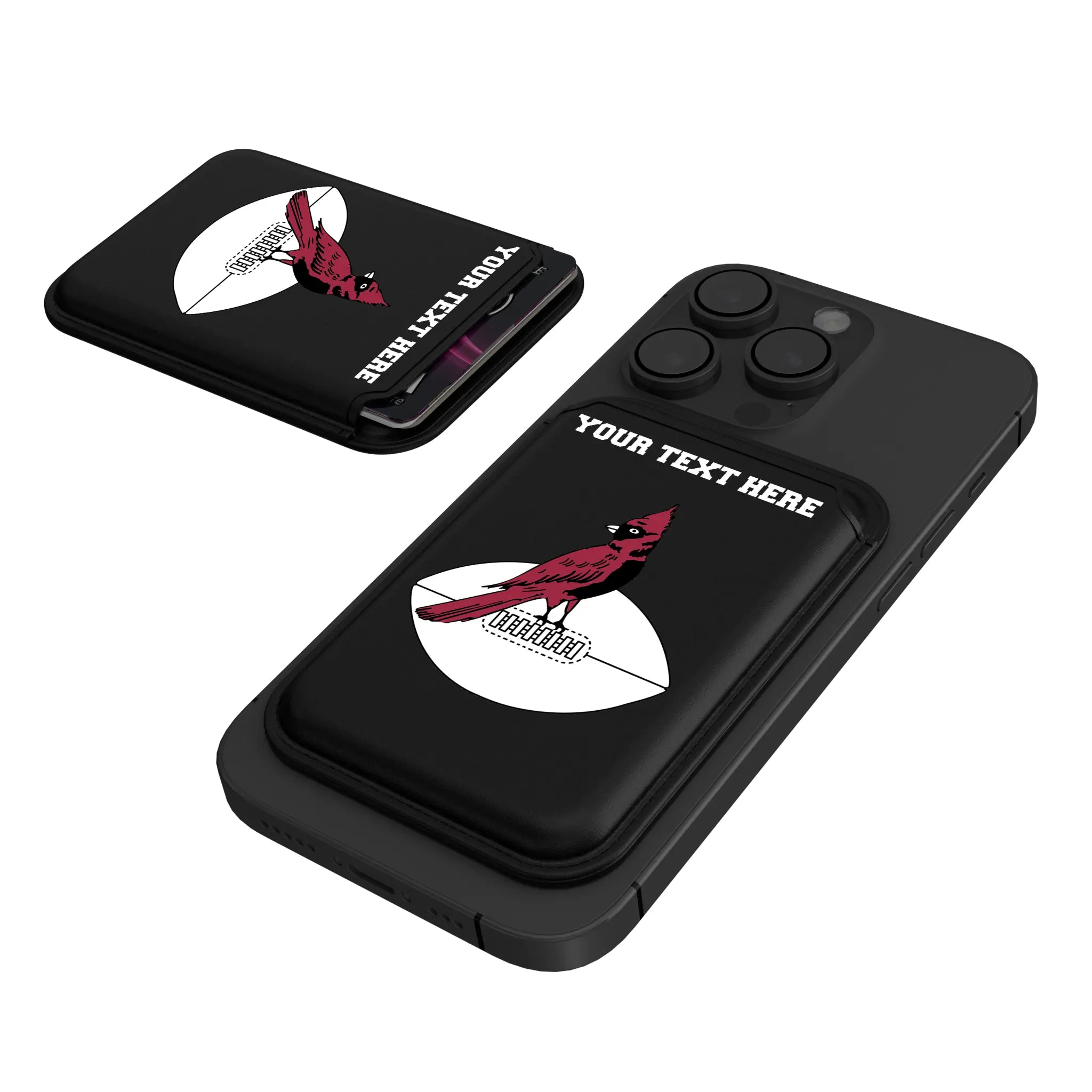 Chicago Cardinals 1947-1959 Historic Collection Personalized Insignia Black Magnetic Credit Card Wallet