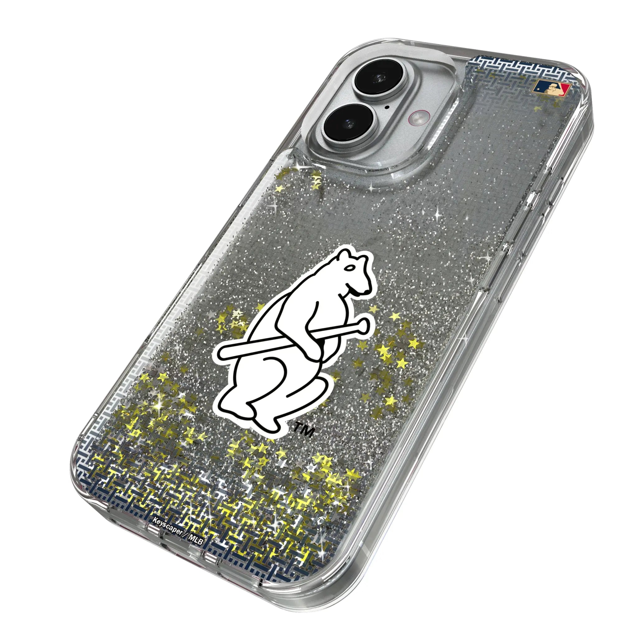 Chicago Cubs 1914 - Cooperstown Collection Linen iPhone Glitter Phone Case for Apple iPhone - Isometric View