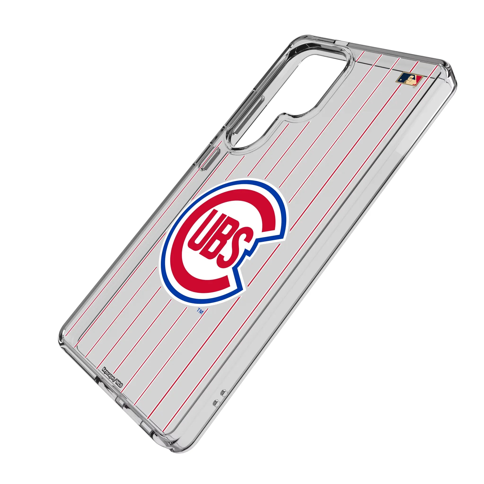 Chicago Cubs 1948-1956 - Cooperstown Collection Pinstripe Galaxy Clear Phone Case for Samsung Galaxy - Isometric View#Device_Galaxy S25 Ultra