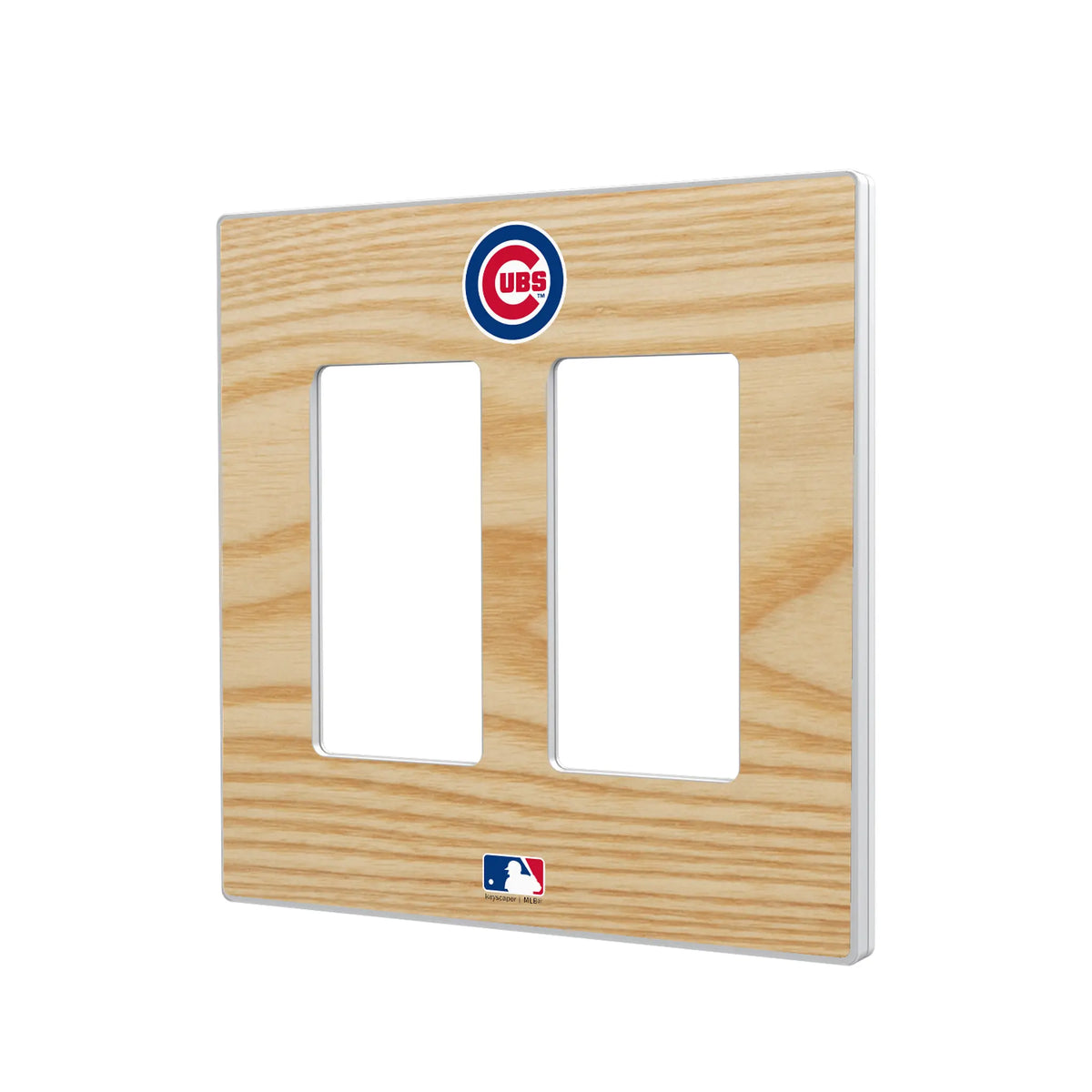 Chicago Cubs Baseball Bat Hidden-Screw Light Switch Plate#Style_Double Rocker