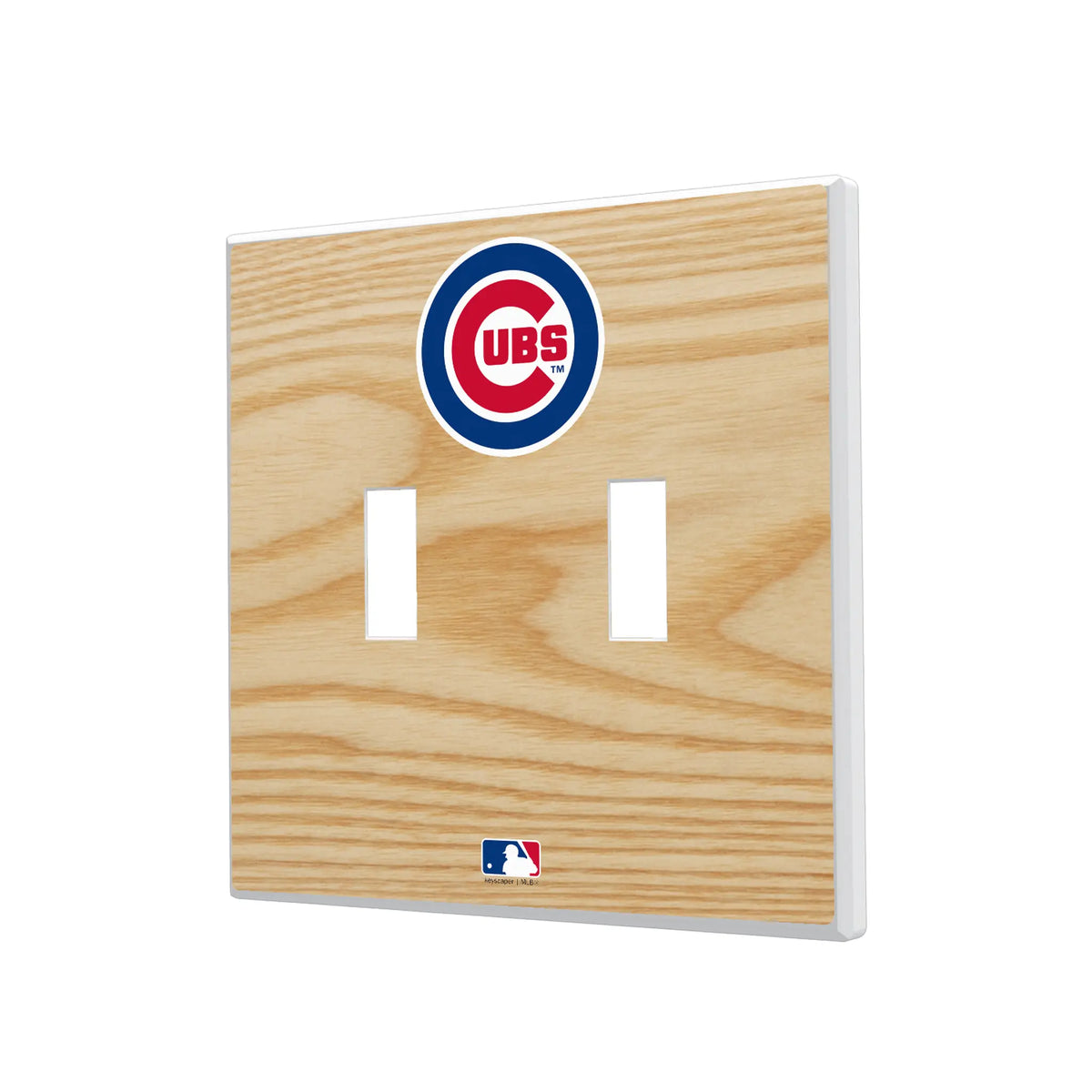 Chicago Cubs Baseball Bat Hidden-Screw Light Switch Plate#Style_Double Toggle
