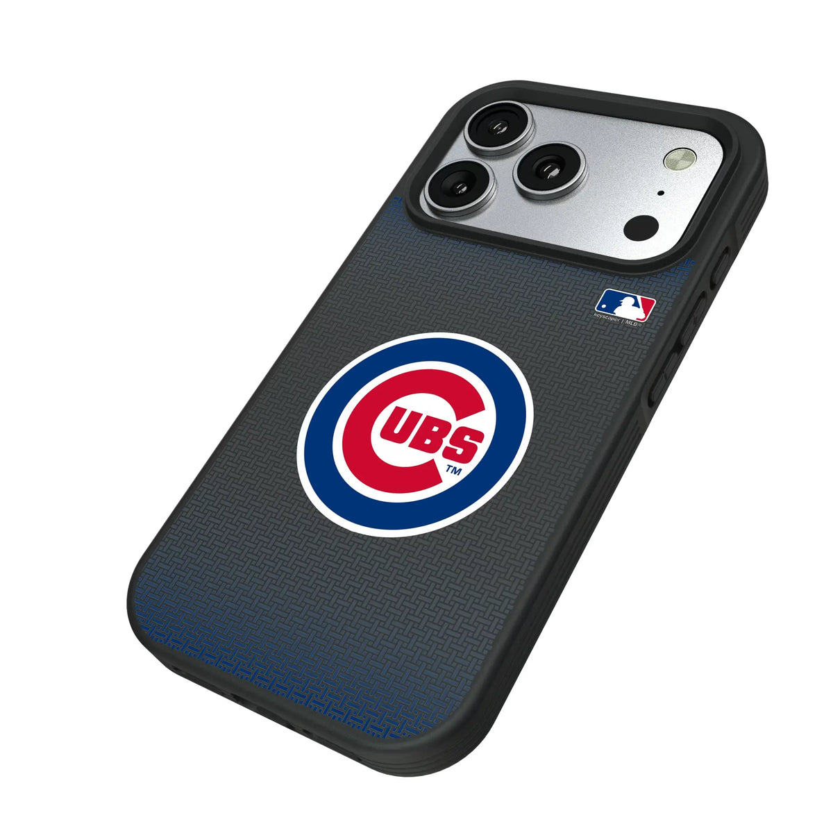 Chicago Cubs Linen iPhone Bump Phone Case for Apple iPhone - Isometric View#Device_iPhone 17 Pro