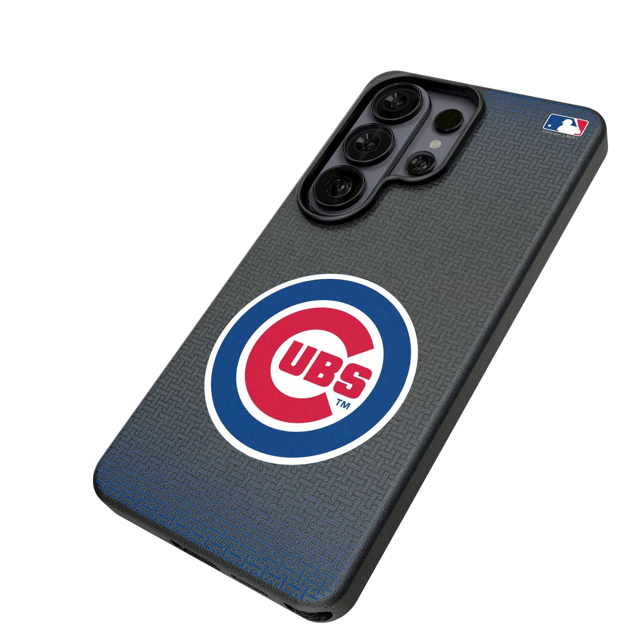 Chicago Cubs Linen Galaxy MagSafe Compatible Phone Case for Samsung Galaxy - Isometric View#Device_Galaxy S26 Ultra