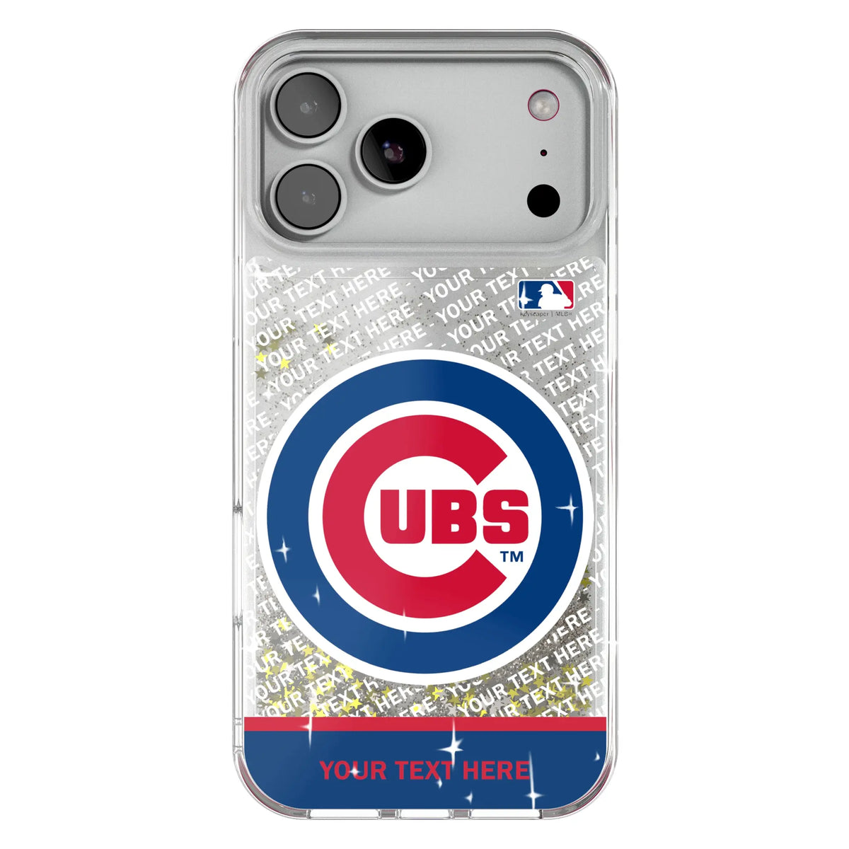 Chicago Cubs Personalized EndZone Plus Glitter Phone Case for Apple iPhone