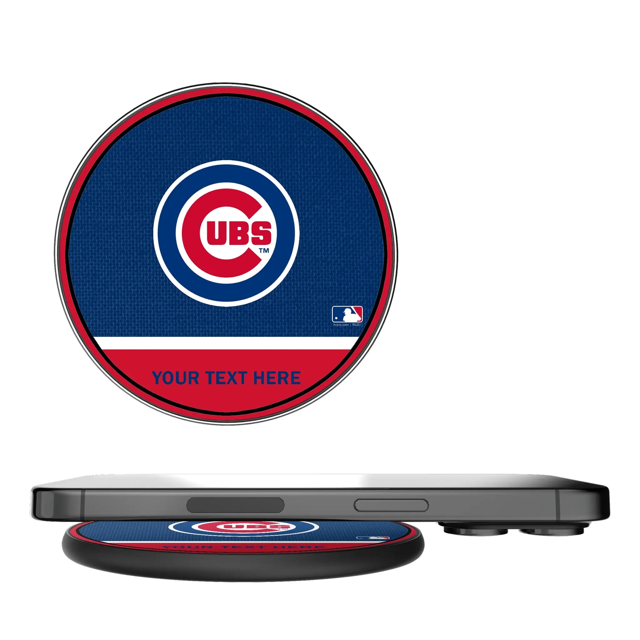 Chicago Cubs Personalized Endzone Solid 15-Watt Wireless Charger