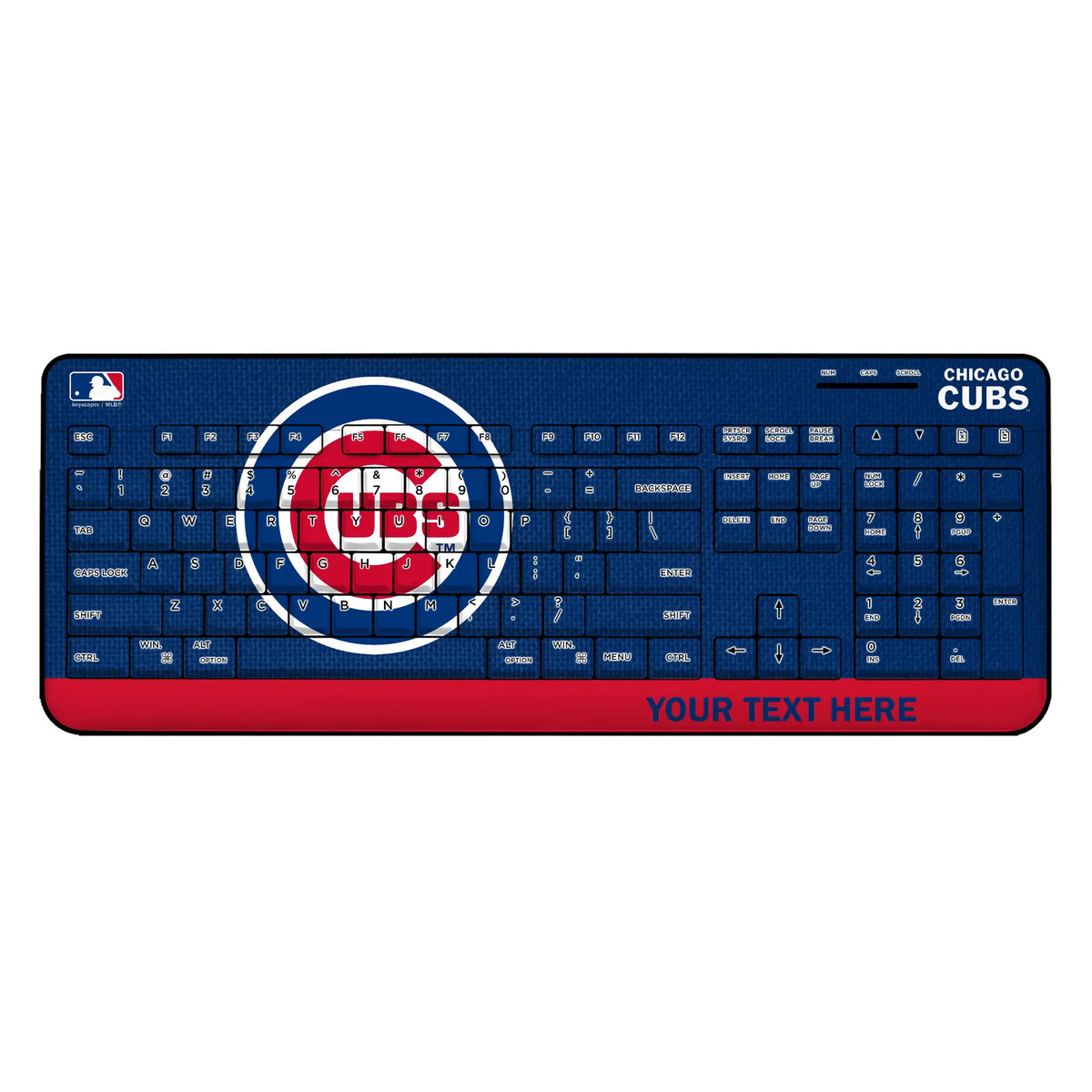 Chicago Cubs Personalized Endzone Solid Wireless USB Keyboard