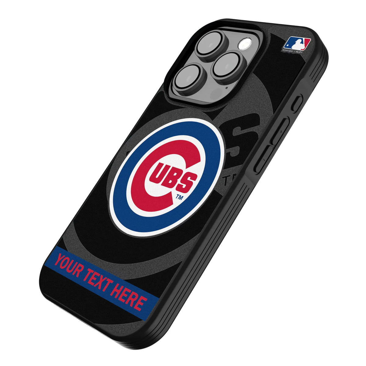 Chicago Cubs Personalized Tilt iPhone Bump Phone Case for Apple iPhone - Isometric View