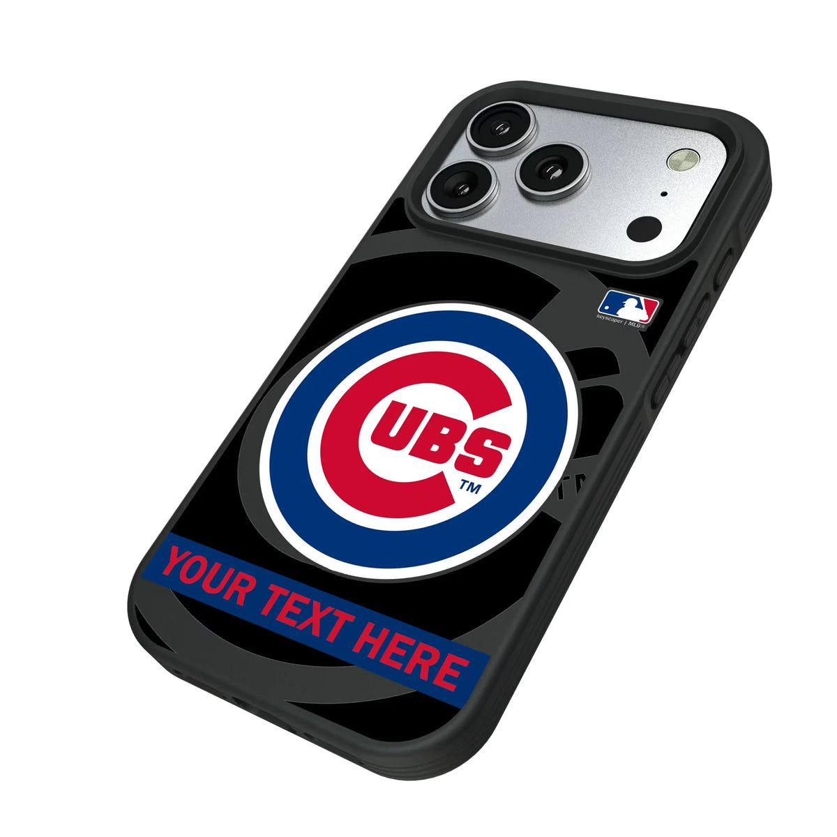 Chicago Cubs Personalized Tilt iPhone Bump Phone Case for Apple iPhone - Isometric View#Device_iPhone 17 Pro